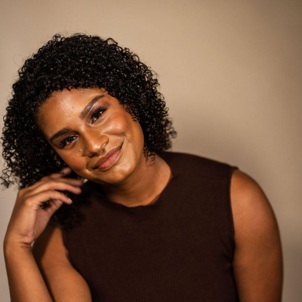 Curly girl with black type 4C curly hair