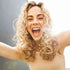 Blonde wavy hair model
