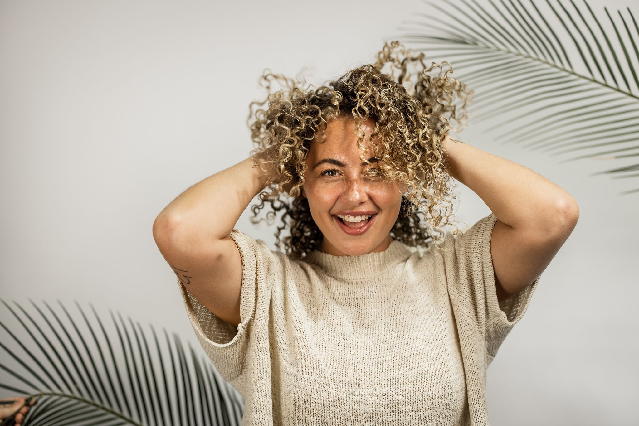 curly haired woman